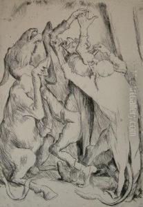 Dancing Figures With Donkey