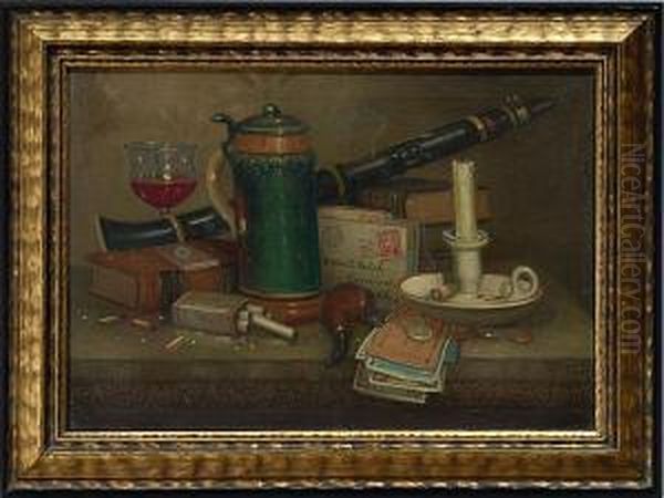 Trompe-l'oeil Oil Painting by Charles Alfred Meurer