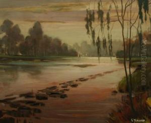 Untere Sieg - Durchbruch Oil Painting by Ernst Meurer