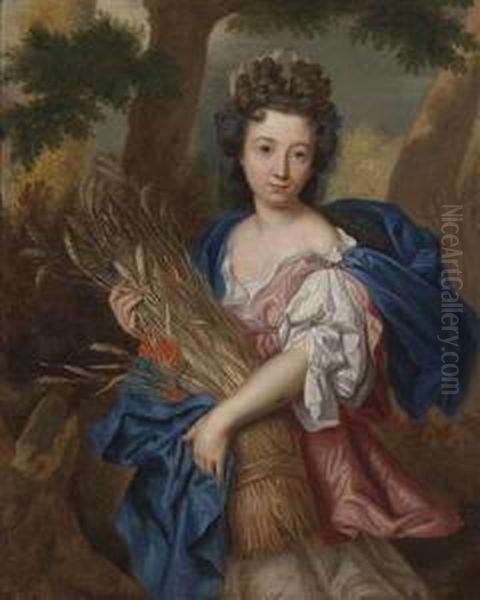 Portrait Of A Young Lady As Ceres Oil Painting by Pierre Le Romain I Mignard