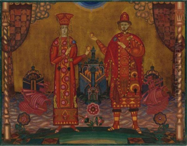 The Betrothal Oil Painting by Leonid Mikhailovich