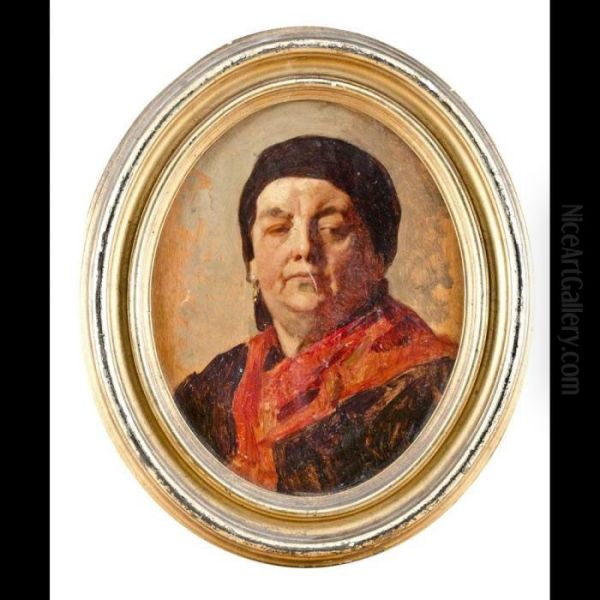 Ritratto Di Popolana Oil Painting by Alessandro Milesi