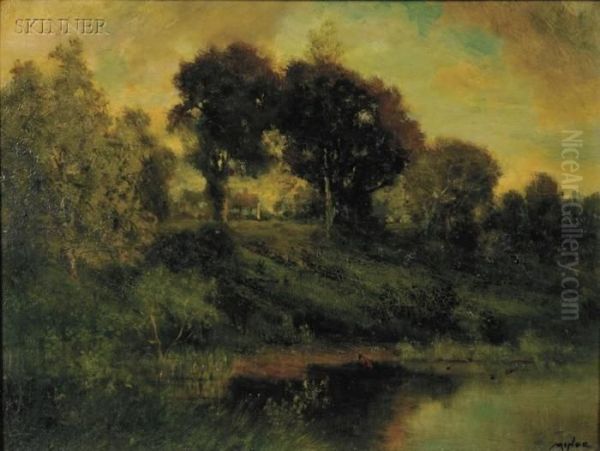 From My Studio Window Oil Painting by Robert Crannell Minor Sr.