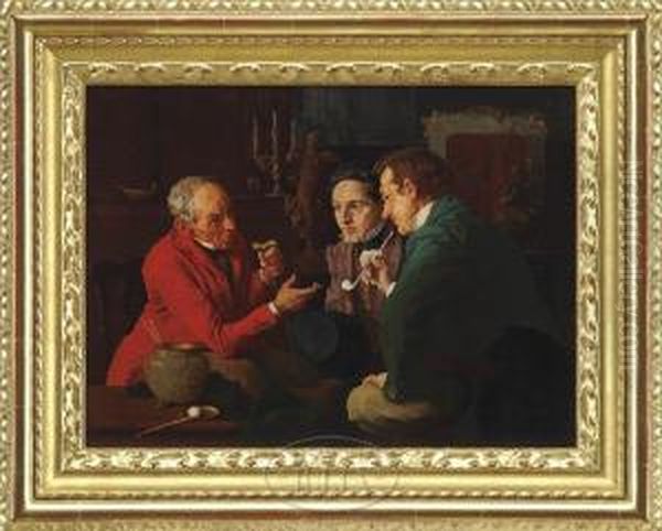 Considering The Elder's Advice Oil Painting by Louis Charles Moeller