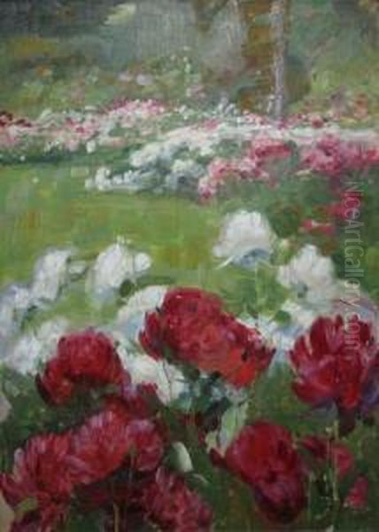 Gradina Inflorita Oil Painting by Paul Molda