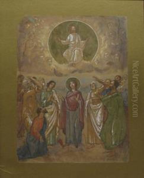 Proiect De Pictura Murala Oil Painting by Paul Molda