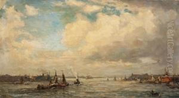 Harbour View Oil Painting by Evert Moll