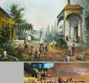 Sudlandische Landschaft Mit Reicher Personenstaffage