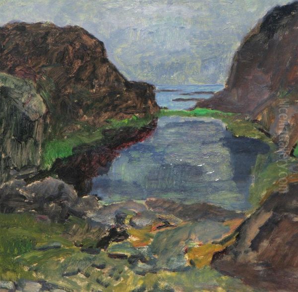 Kustlandskap Oil Painting by Sigurd Moller