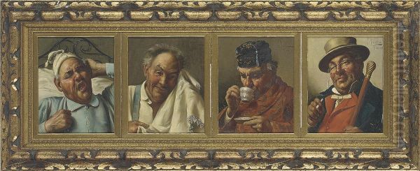 L'inizio Del Giorno Oil Painting by P Monsani