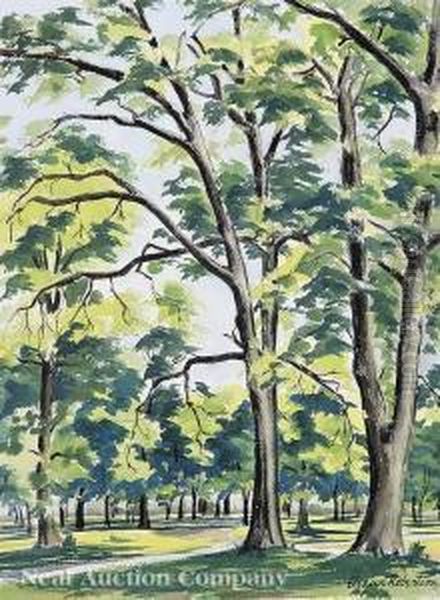 A Path Through Thepark Oil Painting by Eleanor Allen Moore