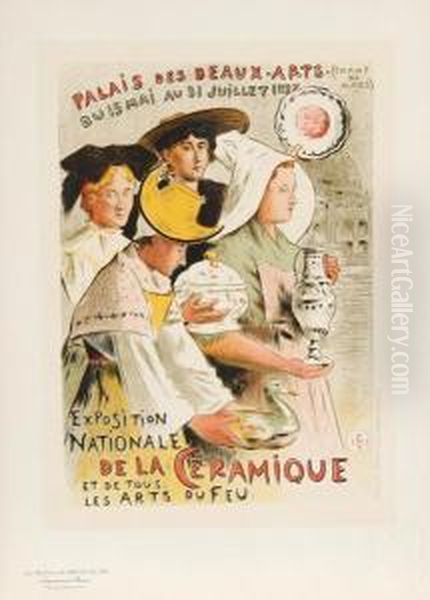 Palaix Des Beaux-artes From Les Maitres De L'affiche. Pl.162 Oil Painting by Etienne Moreau-Nelaton