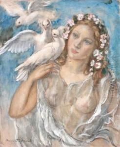 Jeune Femme Aux Colombes