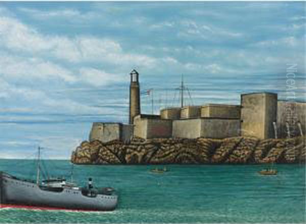 The Lighthouse, El Morro Harbor, Cuba Oil Painting by Rafael Moreno