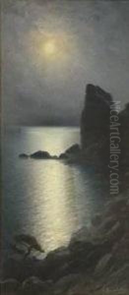 Seascape In The Moonlight Oil Painting by Nikolai Morozov