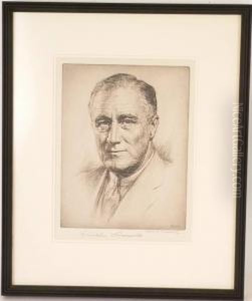 Roosevelt Oil Painting by Harry S. Moskovitz