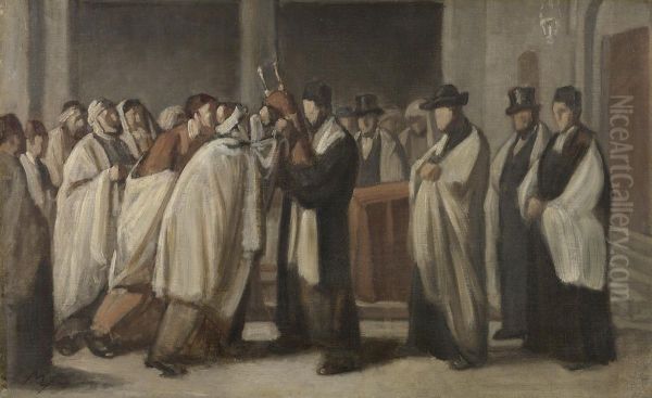Sabbath Service Oil Painting by Edouard Moyse