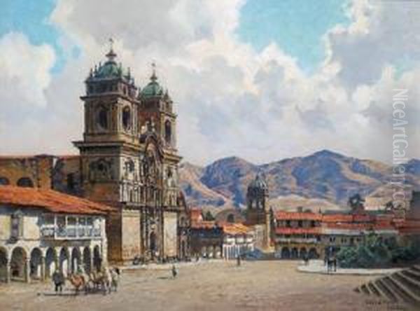 Blick Auf Cuzco Oil Painting by Adolf Muhlhan