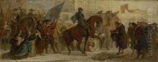 Der Einzug Des Herzogs Maximilian
 I. In Prag Oil Painting by Andreas Johann Jakob Muller