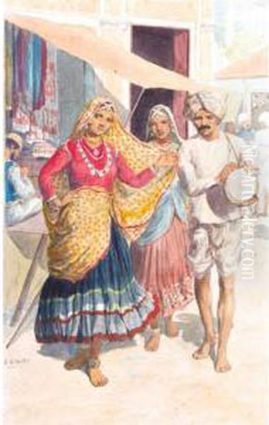 Nautch Girl Oil Painting by Archibald Herman Muller