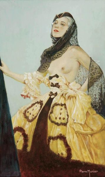 An Elegant Beauty Oil Painting by Pierre Munier-Jolain