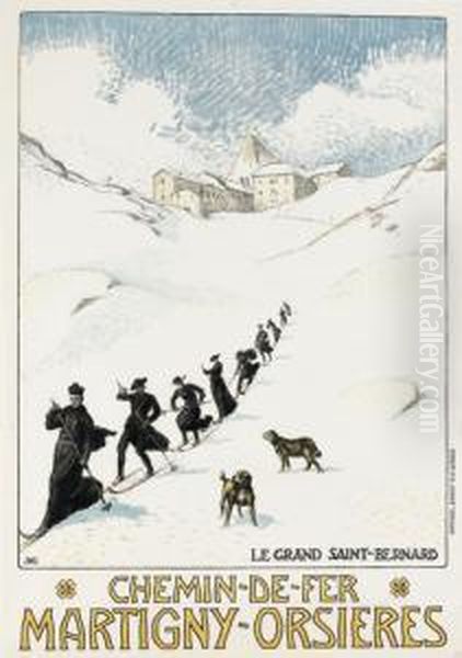 Chemin De Fer Martigny - Orieres Oil Painting by Albert Muret