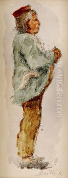 Studia Stojaceho Muza Oil Painting by Josef Vaclav Myslbek