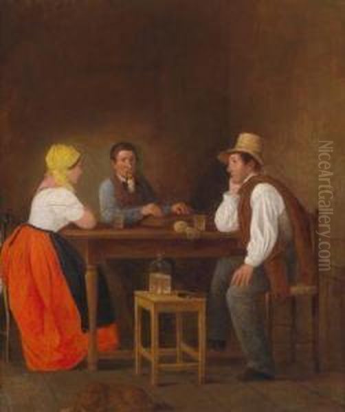 Besinnlicher Heuriger Oil Painting by Johann Michael Neder