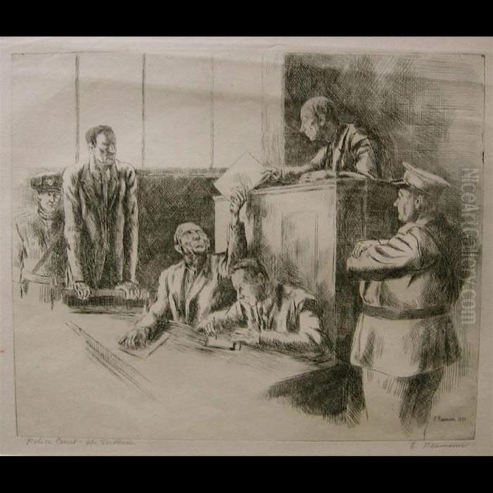 Police Court - The Evidence; The Accused: Lawyers And Client; Court Of Appeals Oil Painting by Ernst Neumann