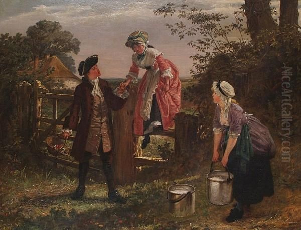 A Helping Hand. Oil Painting by Charles Wynee Nicholls
