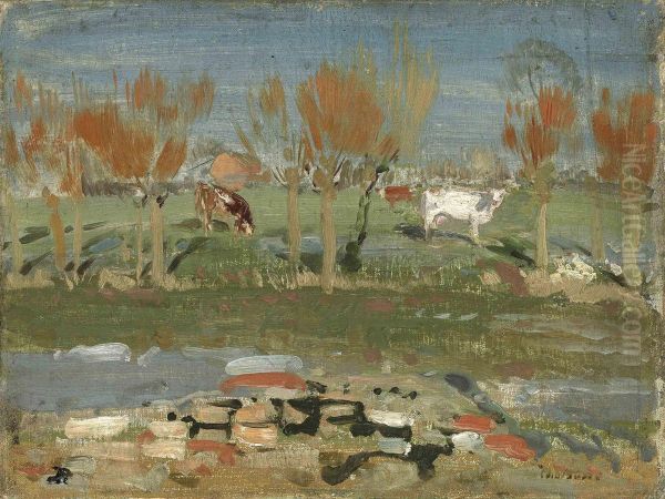 Red Willows Oil Painting by William Nicholson