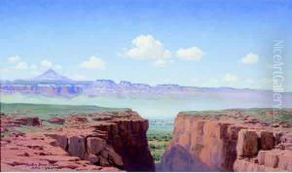 Canyon Scene Oil Painting by Audley Dean Nicols