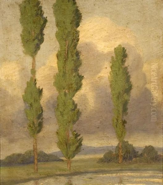 Cipreses Oil Painting by Enrique Nieto Uribarri