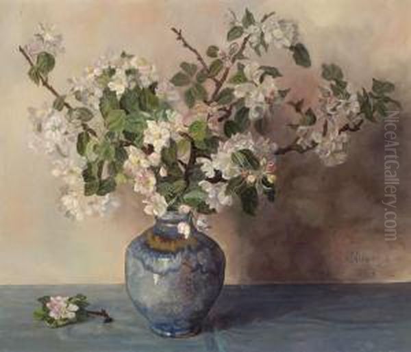 Still Life Of Flowers Oil Painting by Jaap Nieweg