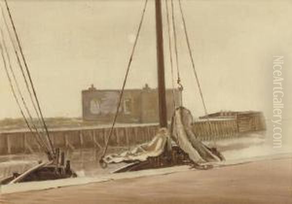 Schippershaven, Hellervoetsluis Oil Painting by Dirk Nijland