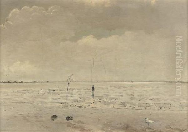Schorren Oil Painting by Dirk Nijland