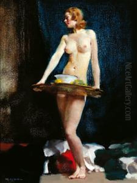 Schalentragerin Ii Oil Painting by Rudolf Nissl
