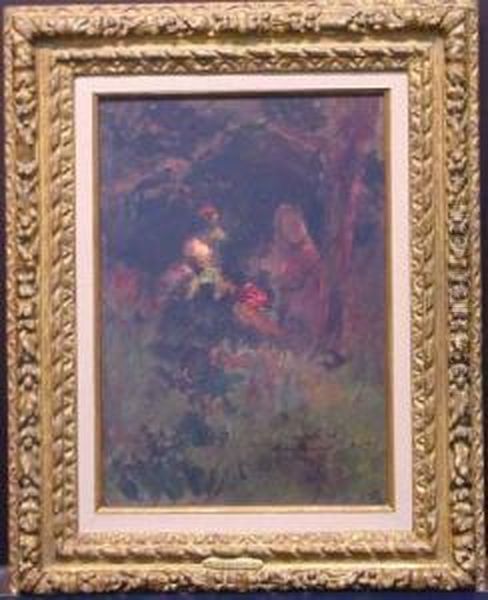 Girl In Forest Oil Painting by Robert, Ernest Noir
