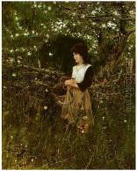The Farmgirl Oil Painting by Robert, Ernest Noir