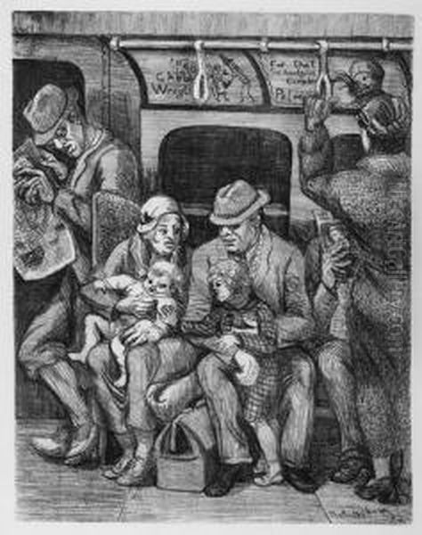 Subway Scene Oil Painting by Mary Elizabeth Nottingham