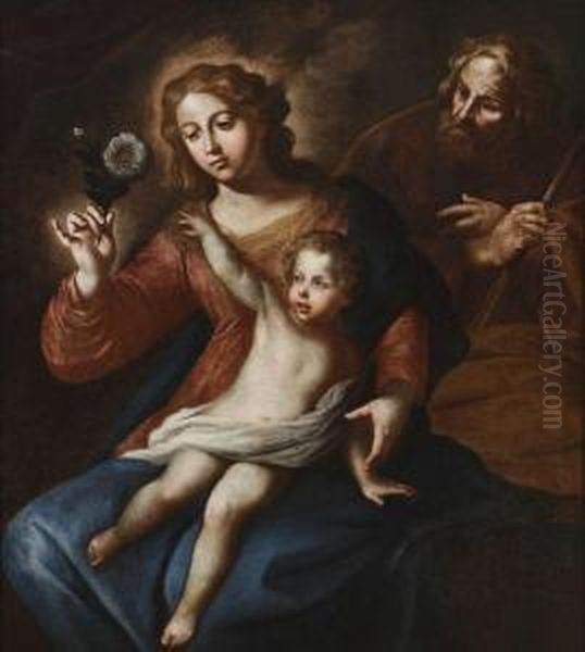 La Sainte Famille Oil Painting by Pietro Novelli Il Monrealese