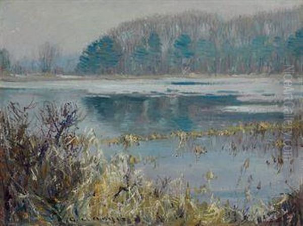 The End Of Winter, Medfield Oil Painting by George Loftus Noyes