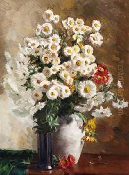 Still Life Of Flowers Oil Painting by Henriette Gesina Numans