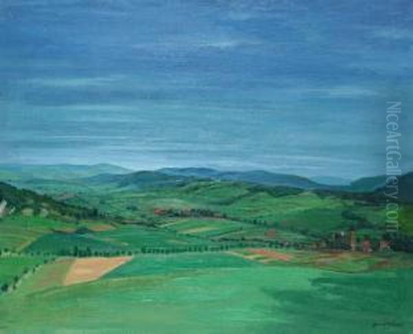 Sachsische Schweiz Oil Painting by Hans Oehme