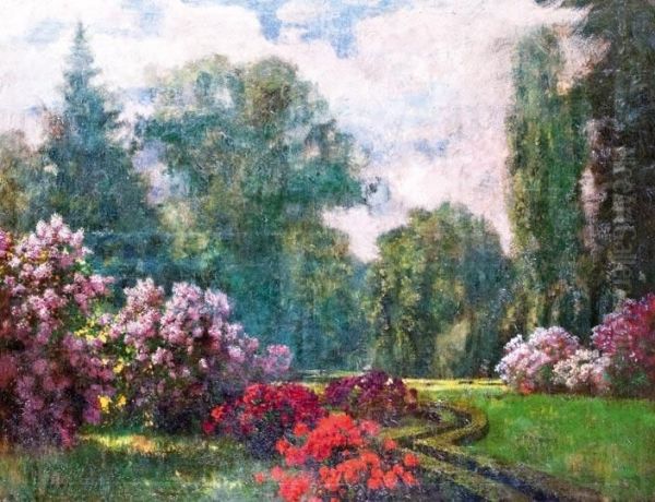 Parkreszlet Oil Painting by Ferenc Olgyay