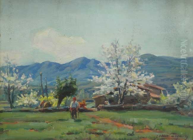 Paisaje Oil Painting by Jose Olivet Legares