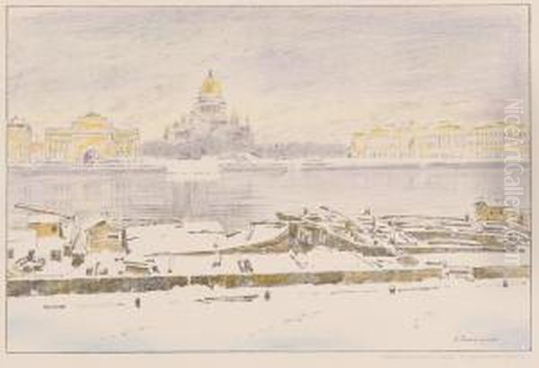 Peterburg Oil Painting by Anna Petrovna Ostroumova-Lebedeva
