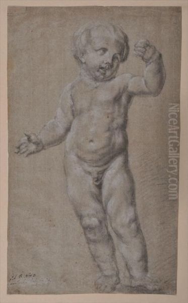 Study For A Standing Putto Oil Painting by Jacques-Augustin Pajou