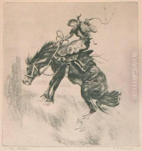 The Outlaw Oil Painting by Reinhold H. Palenske