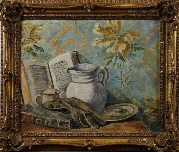 Stilleben Medbocker Och Kanna Oil Painting by Torsten Palm